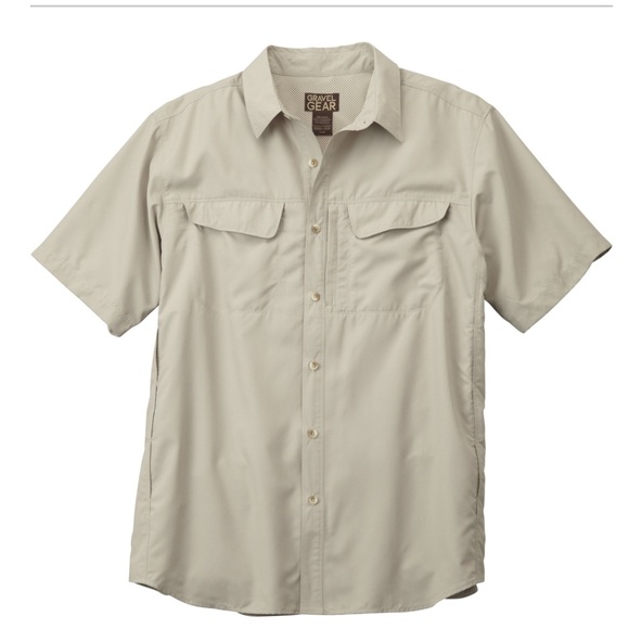 Gravel Gear Men’s UPF30 Quick-Dry Polyester Ripstop Short Sleeve Shirt - Picture 1 of 7